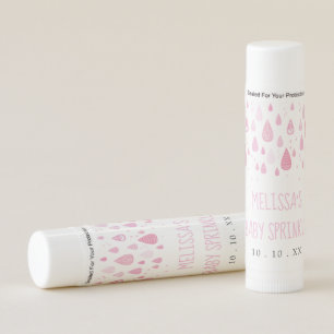 Cute Pink Raindrops Baby Boy Sprinkle Shower Lip Balm
