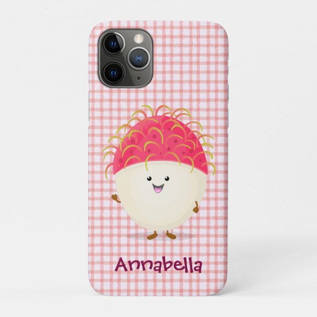 Cute pink rambutan cartoon illustration Case-Mate iPhone case (Back)