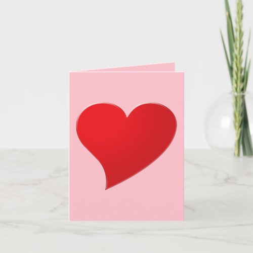 Cute pink red big heart custom text girly modern note card