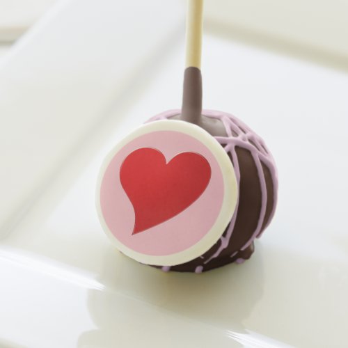 Cute pink red big heart modern girly Valentines Cake Pops