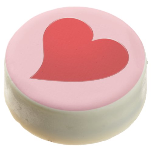 Cute pink red big heart modern girly Valentines Chocolate Covered Oreo