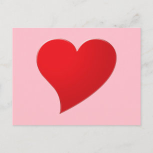 Cute pink red big heart modern girly Valentine’s Postcard