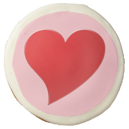 Cute pink red big heart modern girly Valentines Sugar Cookie