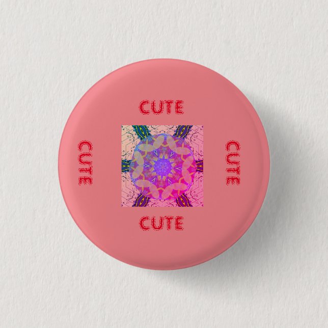 cute PINK _RED Button (Front)