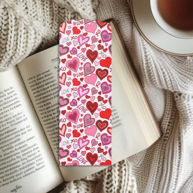 Cute Pink Red Hearts Blush Love Pattern Bookmarks (Creator Uploaded)