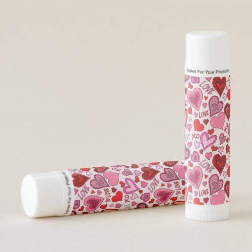 Cute Pink Red Hearts Blush Love Pattern Lip Balm