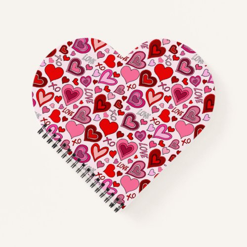 Cute Pink Red Hearts Blush Love Pattern Notebook