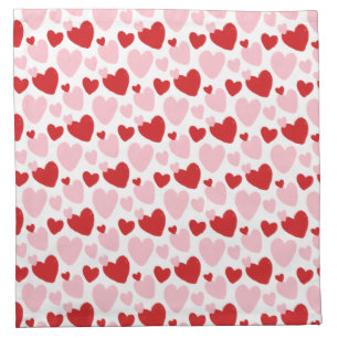 Cute Pink Red Speckled Heart Pattern Cloth Napkin