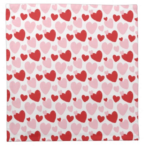 Cute Pink Red Speckled Heart Pattern Cloth Napkin