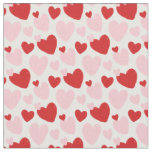 Cute Pink Red Speckled Heart Pattern Fabric