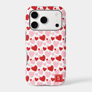 Cute Pink Red Speckled Heart Pattern Personalized iPhone 17 Pro Case