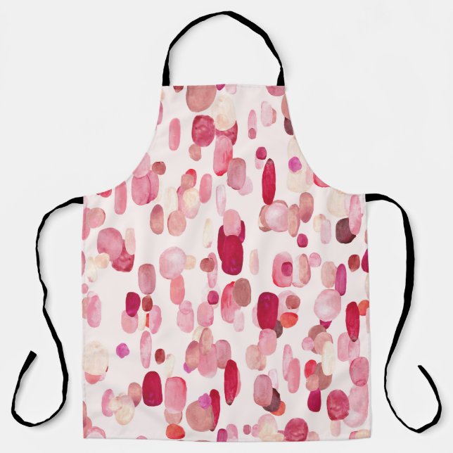 Cute Pink Red Spots Seamless Apron (Front)