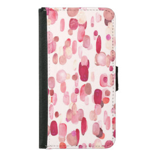 Cute Pink Red Spots Seamless Samsung Galaxy S5 Wallet Case