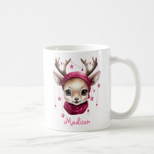 Cute Pink Reindeer Mug