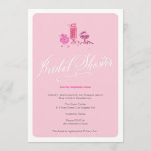 Cute Pink Retro Candy Bridal Shower Invitation