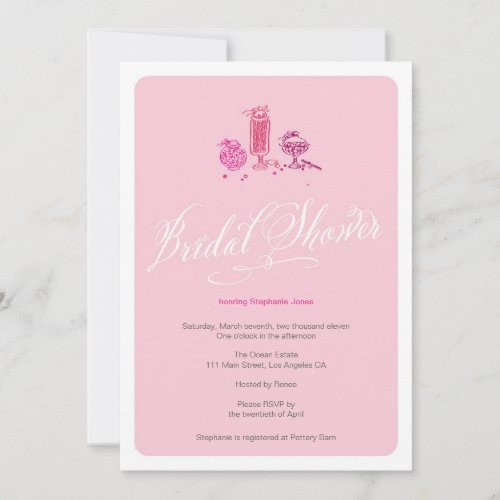 Cute Pink Retro Candy Bridal Shower Invitation