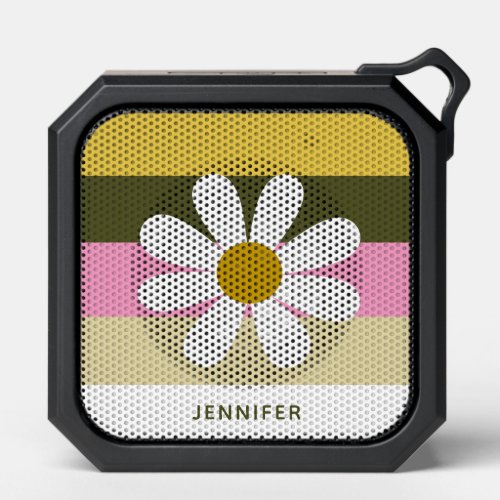 Cute Pink Retro Daisy Flower Personalized Bluetooth Speaker