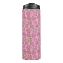 Cute Pink Retro Flowers Pattern