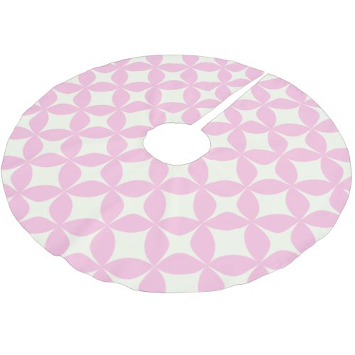 Cute Pink Retro Geometric Shapes Mid Mod Pattern Brushed Polyester Tree Skirt