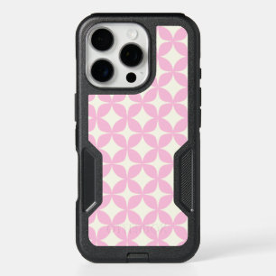 Cute Pink Retro Geometric Shapes Mid Mod Pattern iPhone 16 Pro Case