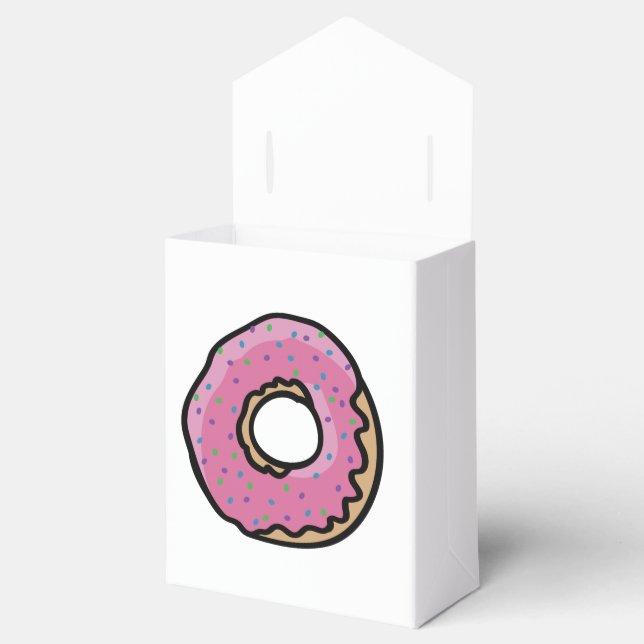 Cute pink retro  sprinkles doughnut favor boxes (Opened)