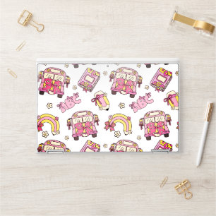 Cute Pink Retro Van Laptop Skin