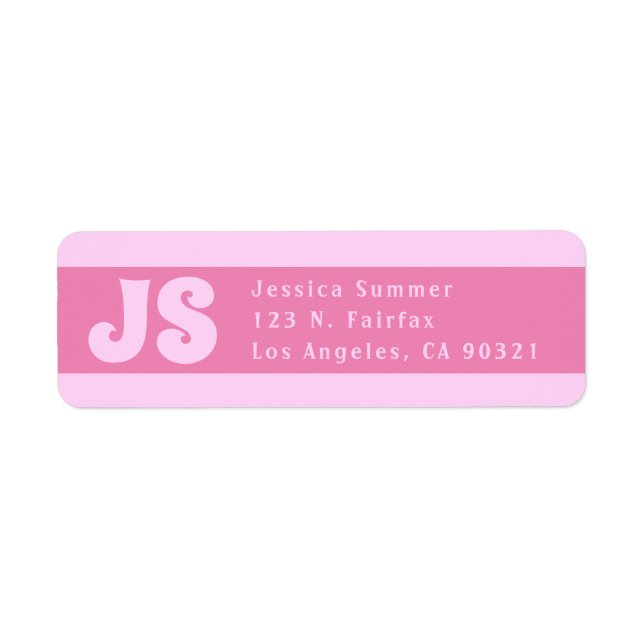 Cute Pink Return Address Labels (Front)