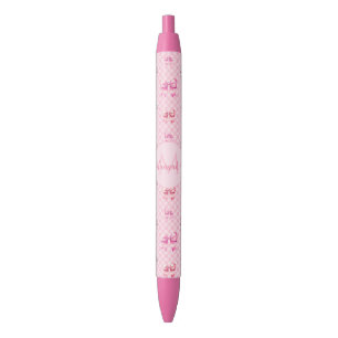 Cute Pink Ribbon and Gingham Sweet Girly Pattern Pen
