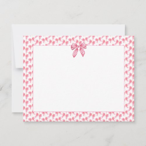 Cute Pink Ribbon Bow –To-Do List, Girly Desk Gift Note Card