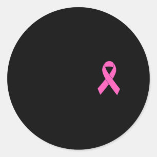 Cute Pink Ribbon Breast Cancer Awareness Women Men Classic Round Sticker