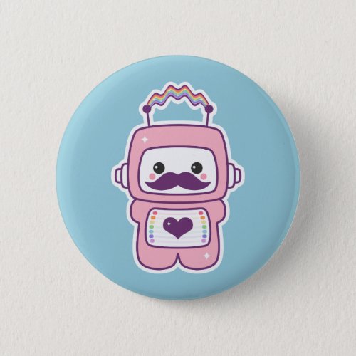 Cute Pink Robot in Disguise Button