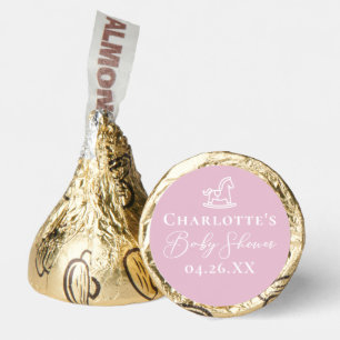 Cute Pink Rocking Horse Custom Baby Shower Hershey®'s Kisses®