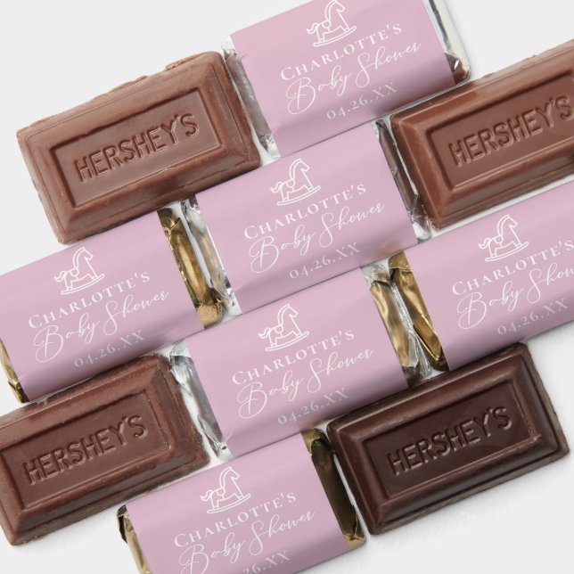 Cute Pink Rocking Horse Custom Baby Shower Hershey's Miniatures (Assorted)