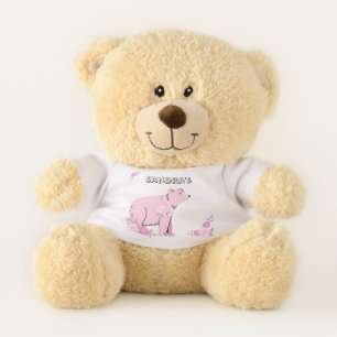 Cute Pink Rose Floral Mama Bear Cub Baby gift