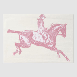 Cute Pink Rose Gold Girl Horseback Riding Tissue Paper