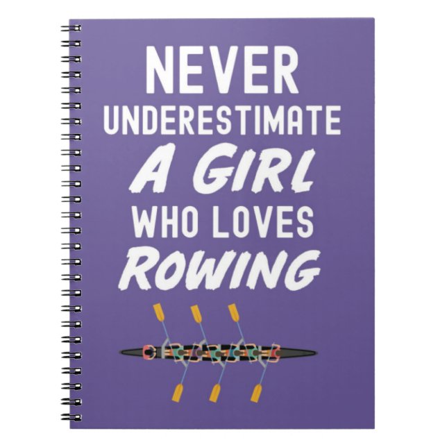 Cute Pink Rowing Presents For Girls For Kids Notebook (Front)