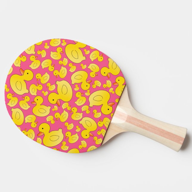 Cute pink rubber ducks Ping-Pong paddle (Side)