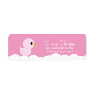 Cute Pink Rubber Ducky Return Address Label