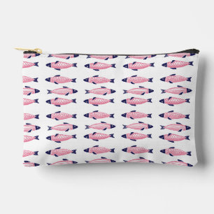 Cute Pink Sardine Pattern Makeup Bag Preppy Coas