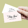 Cute Pink Script Font Stars Business Card