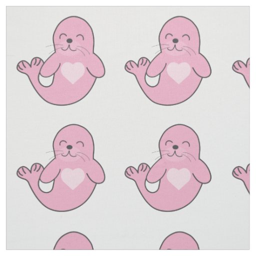 Cute pink seal fabric