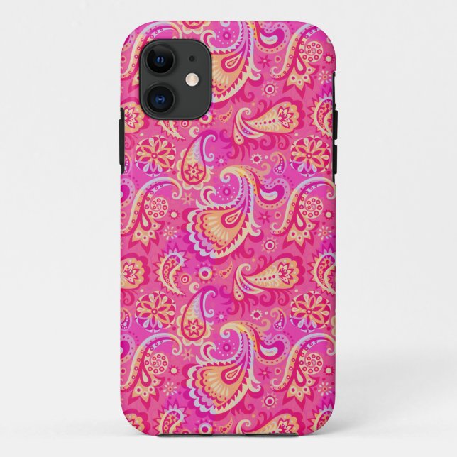 Cute pink seamless paisley look Case-Mate iPhone case (Back)