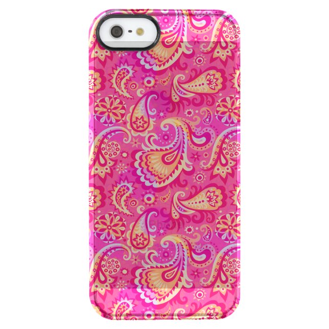 Cute pink seamless paisley look uncommon iPhone case (Back)