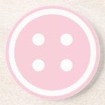 Cute Pink Sewing Button Drink Coaster at Zazzle
