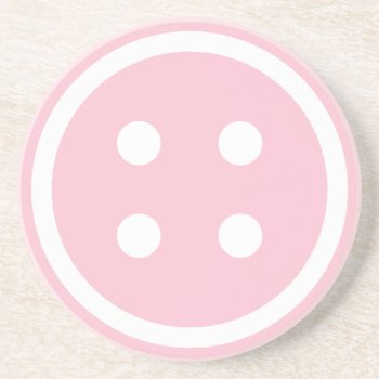 Cute Pink Sewing Button Drink Coaster by imaginarystory at Zazzle