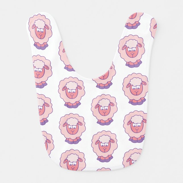 Cute Pink Sheep Bib (Front)