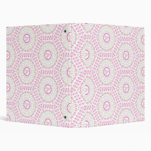 Cute Pink Simple Geometric Whimsical Pattern 3 Ring Binder
