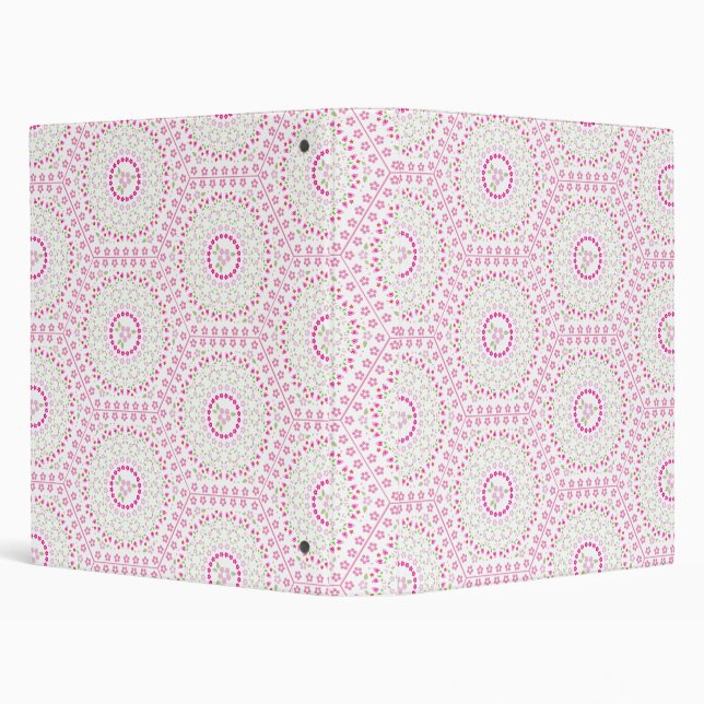 Cute Pink Simple Geometric Whimsical Pattern  3 Ring Binder (Background)