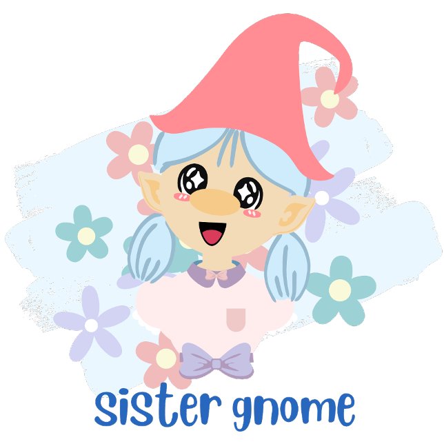 Cute Pink Sister Gnome Text Quote with Image Toddler T-shirt (Creator Uploaded)