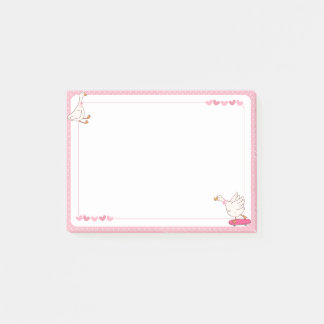 Cute Pink Skateboard Goose Heart Polka Dot  Post-it Notes